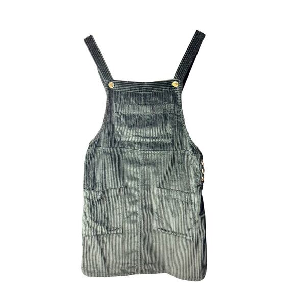 Wild Fable Kids Corduroy Overall Dress Black Pinafore Small Adjustable Straps - Picture 2 of 9